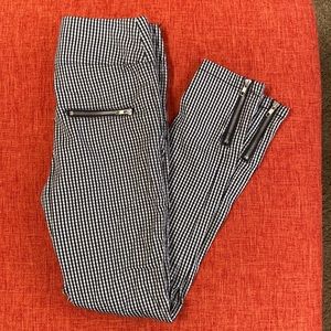 Y2K Black White Gingham Ska Punk Skinny Trouser Zipper Pants